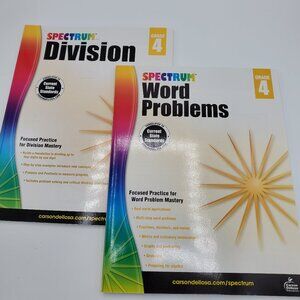 Grade 4 Math Word Problems Division Workbooks, Set of 2